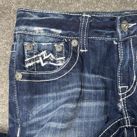 Miss Me Straight Leg Jeans Women’s 27 Blue VTG‎ 23C JD1071T Distressed Stretch - Picture 6 of 14